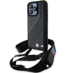 Apple iPhone 15 Pro BMW dėklas M Edition Carbon Stripe & Strap (BMHCP15L23PSCCK) juodos spalvos