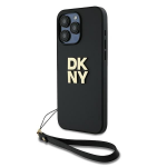 Apple iPhone 15 Pro Max DKNY Hardcase Wrist Strap Stock Logo (DKHCP15XPBSWSK) dėklas telefonui juodos spalvos