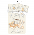 Patalynė bawełniana 100x135 Kr&oacute;l Lew Simba Nala przyjaciele Lion King best friends kwiatki 4751 dziecięca do ł&oacute;żeczka