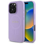 Guess GUHMP16LPSAHMCU Apple iPhone 16 Pro 6.3' dėklas telefonui violetinės spalvos Saffiano MagSafe
