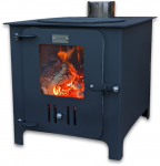 Krosnelė - židinys "Buržuika" Kalmetal 8kW su &scaron;amotu ir rinkėmis