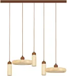 Pakabinamas &scaron;viestuvas, 3xGU10 + 14W 3000K integruotas LED, smėlio/rudos sp., 25451
