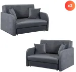 Mebel Elite Dvivietis miegamasis fotelis VERO 2, 2 vnt., pilkas