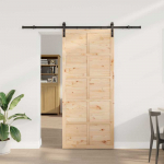 Slankios durys Natūrali 100 x 208 cm Pu&scaron;ies medienos masyvas