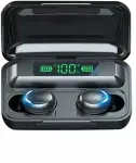 Ausinės WoW 5C Sporta & Izklaides Super-Fit TWS Bluetooth 5.1 Stereo Ausinės su HD mikrofonu. LED įkrovimo USB powerbank Juoda