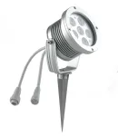 18W LED įsmeigiamas lauko &scaron;viestuvas IRIDE, sidabro sp., RGB, dimeriuojamas, IP65