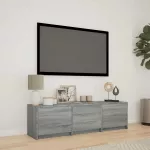 TV staliukas TV spintelė su LED 140x34x40 cm Pilka Sonoma Dirbtinė mediena