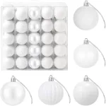 Kalėdų kamuoliukų rinkinys 75 vnt. Balta 6 cm Polystirenas