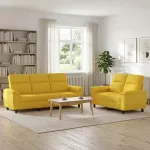Sofa Sofos komplektas 2 vnt. &Scaron;viesi geltona Audinys