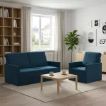 Sofa Sofos komplektas 2 vnt. Mėlyna Aksomas