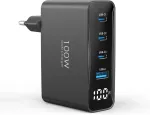 TOPADRE 100 W USB-C įkroviklis su 3 USB-C ir USB-A jungtimis bei LED ekranu, RCE-10002