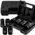 Forcekraft FORCEKRAFT Rinkinys 4 nasadek UDAROWYCH GŁĘBOKICH su lagaminu 1'' 12-kątne 27-36mm