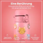 Ion8 Vakuuminiu būdu izoliuotas nerūdijančio plieno gertuvė 500 ml, nepralaidi, atidaroma viena ranka, saugus užraktas, galima plauti indaplovėje, su rankena, lengvai valoma, patvari ir atspari įbrėžimams, Cats