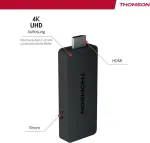 Vaizdo grotuvas Thomson Streaming Stick 140 | Google Tv | 4k Uhd | Google Assistant | Googlecast | Wi-fi | Bluetooth 5.0 | Hdmi | Dolby Atmos | Dts Digital Surround | Hdr10 | 2 Gb Ram | 8 Gb atmintis