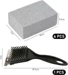 Hdgsafd 4 vnt. pemzos akmens valymo blokelių, 1 vnt. grotelių valymo &scaron;epetys, universalus valymo &scaron;epetys i&scaron; nerūdijančio plieno, skirtas metalui, akmeniui ir nerūdijančiam plienui, tvirtas
