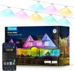Govee nuolatinis rgbic lauko ap&scaron;vietimas su 72 scenos režimais, 45 m su 108 led karnizo žibintais, ip67 atsparus vandeniui, skirtas vakarėliams, žaidimų dienai, kasdieniam ap&scaron;vietimui, veikia su alexa, google assistant