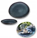 Desertinė lėk&scaron;tė i&scaron; akmens masės Sapphire, mėlyni atspalviai, 19-20 cm