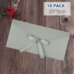 Ccomage, 10 vnt. vintažinių vokų su kaspinėliu, 22 x 11 cm, kraft popieriaus gražūs ilgi vokai vestuvių kvietimams, atvirukams, vakarėliams, gimtadieniams, Kalėdoms, festivalių dovanų kortelėms