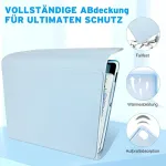 Zabatoco klaviatūros dėklas, skirtas ipad 9th generation 10.2 colių, qwertz klaviatūros dėklas su ra&scaron;iklio laikikliu, belaidė nuimama klaviatūra, skirta ipad 10.2 (9/8/7 gen 2021/2020/2019, ipad air 3, ipad pro 10.5), mėlyna