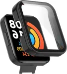 Awaduo pilnos apsaugos pc dėklas i&scaron;maniajam laikrodžiui su grūdinto stiklo ekrano apsauga, skirtas redmi mi watch 2 lite, mink&scaron;tas ir patvarus, juodas