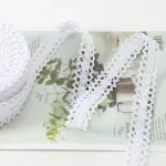 Dahi lipni nėrinių juostelė, 26 metrai, medvilninė dekoratyvinė juostelė, 2 cm vintažinė nėrinių apvado nėrimo juostelė amatams, siuvimui, vestuvių dekoravimui, scrapbooking'ui, dovanų dėžutei (balta)