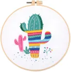 Awesocrafts rinkinys siuvinėjimui Cactus, pilnas siuvinėjimo rinkinių asortimentas pradedantiesiems suaugusiems vaikams, "pasidaryk pats" kryželiu siuvinėjimas, rankų darbo paprasti ra&scaron;tai (cactus)