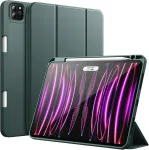 Jetech dėklas, skirtas Ipad Pro 11 colių (2022/2021/2020 modelis) su pie&scaron;tuko laikikliu, palaiko 2 kartos pie&scaron;tuko įkrovimą, plonas plan&scaron;etinio kompiuterio apsauginis dėklas su mink&scaron;tu Tpu galiniu dangteliu (vidurnakčio žalias)