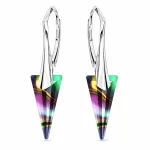 Diamond Sky Jewelry Sidabriniai auskarai moterims DiamondSky &bdquo;Spike II (Rainbow Dark)&ldquo; su Swarovski kristalais