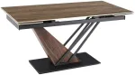 Mebel Elite I&scaron;skleidžiamas stalas REX, 160&ndash;220 cm, tamsiai rudas / juodas
