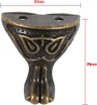 Ebtools kojelės daiktadėžei, 4 vnt., antikvarinės bronzos spalvos, dekoratyvinės kojelės, kampų apsaugos, metaliniai kampų apsaugos, baldų furnitūra medinėms dėžėms