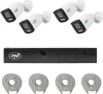 Vaizdo stebėjimo rinkinys NVR POE PNI House IP710J, 4 kameros PNI IP515J, 5MP ir pridedami kabeliai