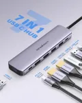 Usb c į dual hdmi adapteris, Newmight 7 viename usb c dokas su dviem monitoriais, 2 hdmi, 3 usb3.0, 100w pd, usb c 3.0 jungtimis, suderinamas su Dell, hp, iphone 15 serija