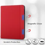 Forefront Cases dėklas, skirtas Kobo Libra Colour - apsauginis Kobo Libra Colour dėklas - raudonas - plonas ir lengvas, i&scaron;manus automatinis miego/pabudimo Kobo Libra Colour apsauginis dėklas