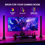 G-story I&scaron;manus Rgb Led &scaron;viestuvas, balsu valdomas muzikos sinchronizavimo ritmas, 42 cm spalvingos garso įra&scaron;ymo aplinkos lempos su programėle ir nuotolinio valdymo pulteliu žaidimams, kompiuteriui, televizoriui, vakarėliams (2 vnt.)
