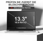 Fluflyer 13.3 colių ne&scaron;iojamojo kompiuterio privatumo ekrano apsauga 16:9, anti-mėlyna &scaron;viesa, anti-glare, akių apsauga, anti-reflection, ekrano filtras, suderinamas su hp/dell/acer/lenovo/thinkpad/asus