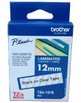 Brother Tze131s Tze-131s 12mm juodas spaudinys ant skaidrios juostos 4m