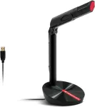 Empire Gaming - Ustream Usb mikrofonas, idealus žaidimams ir tiesioginėms transliacijoms - suderinamas su Pc, Mac, Ps4, XBOX One ir programomis: Twitch, Youtube, Discord ir kt. - juodas / raudonas
