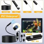 Endoskopinė kamera su ap&scaron;vietimu, 1080p hd endoskopinė kamera mobiliajam telefonui, atspari vandeniui ip67, nereikalauja wifi, inspekcinė kamera, 5 m inspekcinė kamera su 8 led lemputėmis, type c, skirta android ir ios, plan&scaron;etiniam kompiuteriui