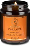 Masažinis žvakė Caramel 100 g - sojų va&scaron;ko žvakė - masažinis žvakė su karamelės aromatu - kvapni žvakė su kokosų ir migdolų aliejais - vanilės oleorezinas - aromatinė žvakė - atsipalaidavimas - kūno priežiūra -