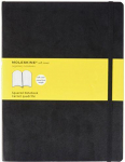 Užra&scaron;ų knygutė Moleskine Classic 19x25cm, langeliais, mink&scaron;tu vir&scaron;eliu, juodos spalvos