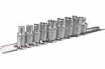 Galvučių rinkinys 10vnt, 1/4', 3/8' Torx Star Topex | 1/4': E5, E6, E7, E8 3/8': E10, E12, E14, E16