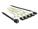 Delock Adapterkabel Mini SAS HD SFF-8643 > 4x SATA 7 Pin Reverse (juodas, 1 Meter, mit Sideband)