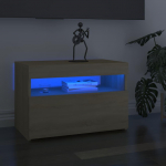TV staliukas TV spintelės su LED ap&scaron;vietimu, 2vnt., ąžuolo, 60x35x40cm