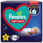Pampers Naktinės Sauskelnės-Kelnaitės, 6, 19 Sauskelnės, 15+ kg