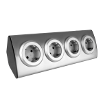 Orno Virtuvės baldų lizdas 4x2P + Z (Schuko), Velcro surinkimas, INOX