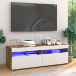 TV staliukas TV spintelės su LED, 2vnt., dūminio ąžuolo, 60x35x40cm