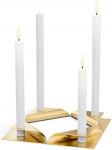 Žvakių laikiklių rinkinys HOFATS SQUARE CANDLE Auksinis, 4 vnt.