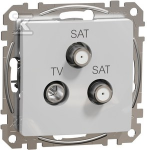 Schneider Electric Sedna Design, TV/SAT/SAT terminalo lizdas (4dB), sidabrinis aliuminis