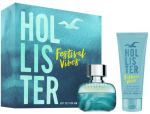 Festival Vibes Set Hollister: Festival Vibes Du&scaron;o želė & &Scaron;ampūnas 2-In-1, 100 ml + Festival Vibes Eau De Toilette For Men, 50 ml