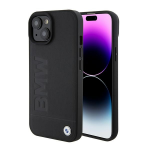 Apple iPhone 15 BMW dėklas Signature Logo Imprint Magsafe (BMHMP15SSLLBK) juodos spalvos